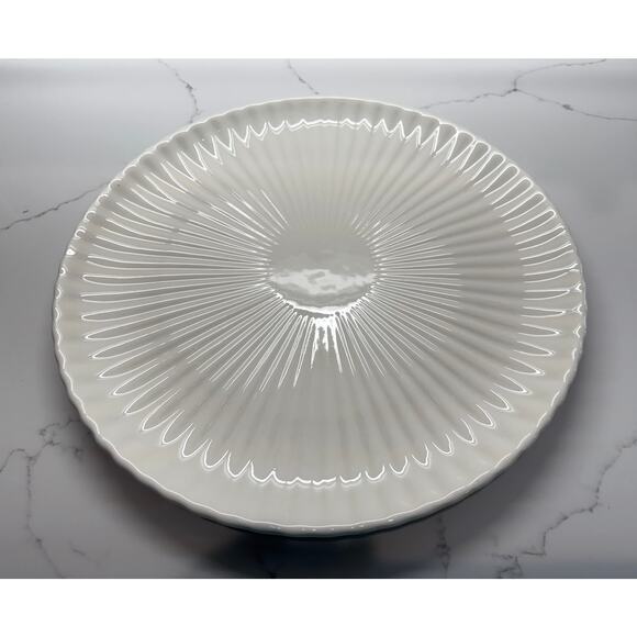 VINTAGE/MCM - 14" Ernest Sohn Creations, Ribbed Porcelain Serving Platter - Picture 2 of 7